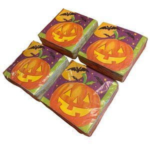 Halloween Paper Napkins 4 Packages Pumpkin Jack-O-Lantern Party Creations Sealed